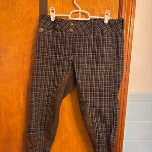 Brown Plaid Piper Smartpack Breeches Full Seat - Size 30